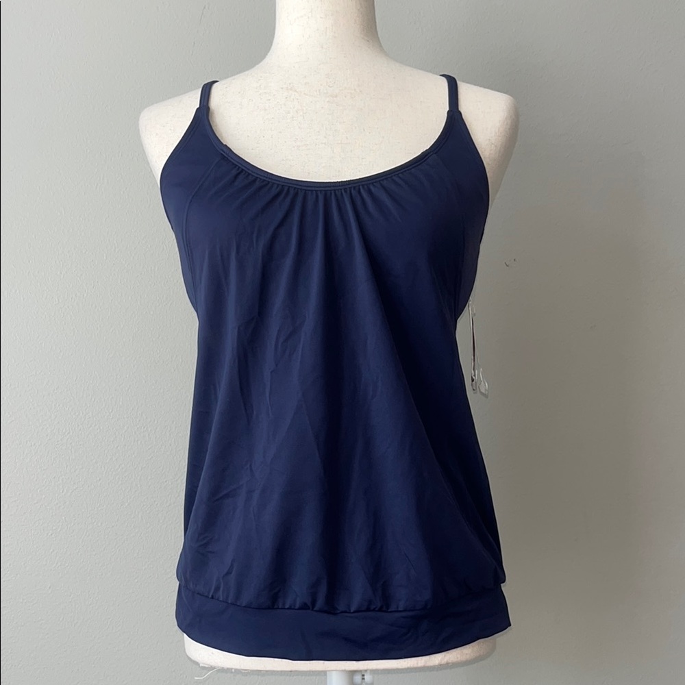 NWT Athleta Blousy Tankini / Blue / 34‎ D-DD